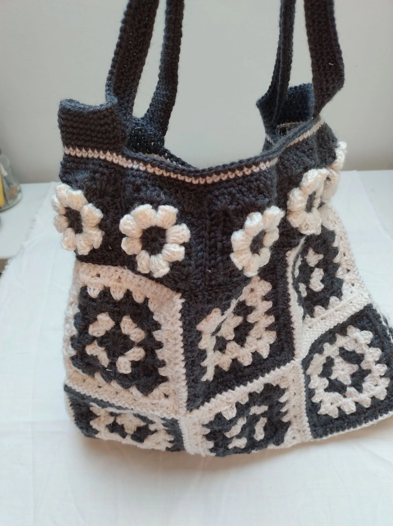 Shoulder bag crocheted granny squares handmade – photo 4